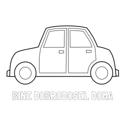Online izdelana pobarvanka - Pobarvanka imena BINE DOBRODOŠEL DOMA in pobarvanka avta