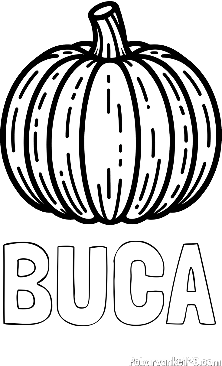 Pobarvanka imena BUČA in pobarvanka buče