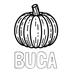 Online izdelana pobarvanka - Pobarvanka imena BUČA in pobarvanka buče