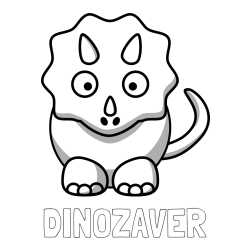 Online izdelana pobarvanka - Pobarvanka imena DINOZAVER in pobarvanka dinozavra triceratops