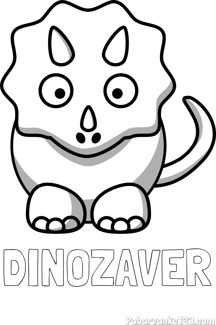 Pobarvanka imena DINOZAVER in pobarvanka dinozavra triceratops