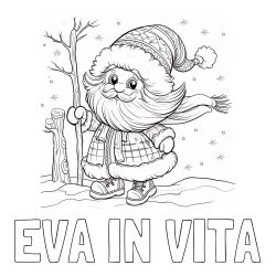 Online izdelana pobarvanka - Pobarvanka imena EVA IN VITA in pobarvanka prikupnega Dedka Mraza