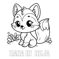 Online izdelana pobarvanka - Pobarvanka imena HANA IN  NEJA in pobarvanka lisičke
