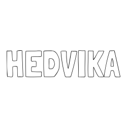 Online izdelana pobarvanka - Pobarvanka imena HEDVIKA