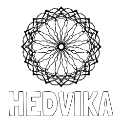 Online izdelana pobarvanka - Pobarvanka imena HEDVIKA in madale
