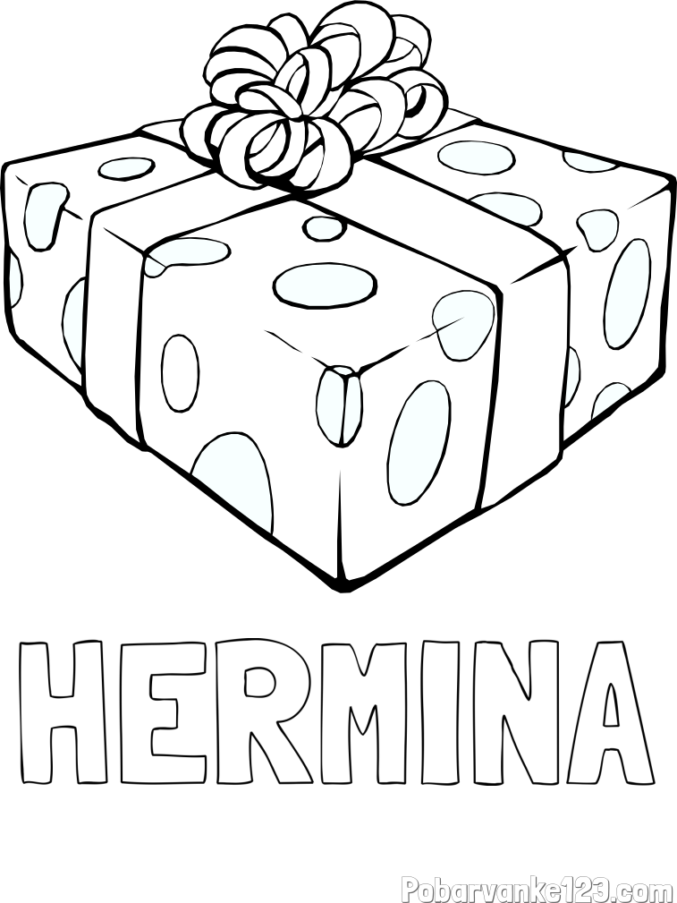 Pobarvanka imena HERMINA in božično darilo