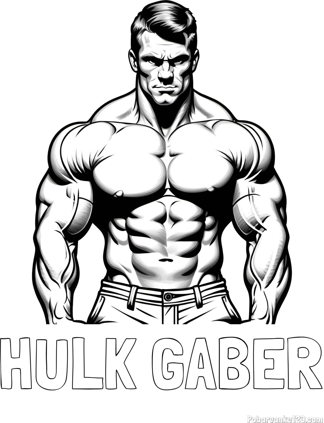 Pobarvanka imena HULK GABER in pobarvanka bodybuilder-ja