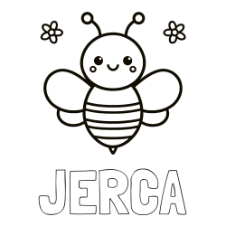 Online izdelana pobarvanka - Pobarvanka imena JERCA in otroška pobarvanka čebele
