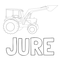 Online izdelana pobarvanka - Pobarvanka imena JURE in traktor 2
