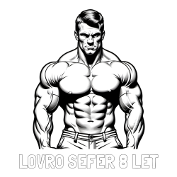 Online izdelana pobarvanka - Pobarvanka imena LOVRO ŠEFER 8 LET in pobarvanka bodybuilder-ja