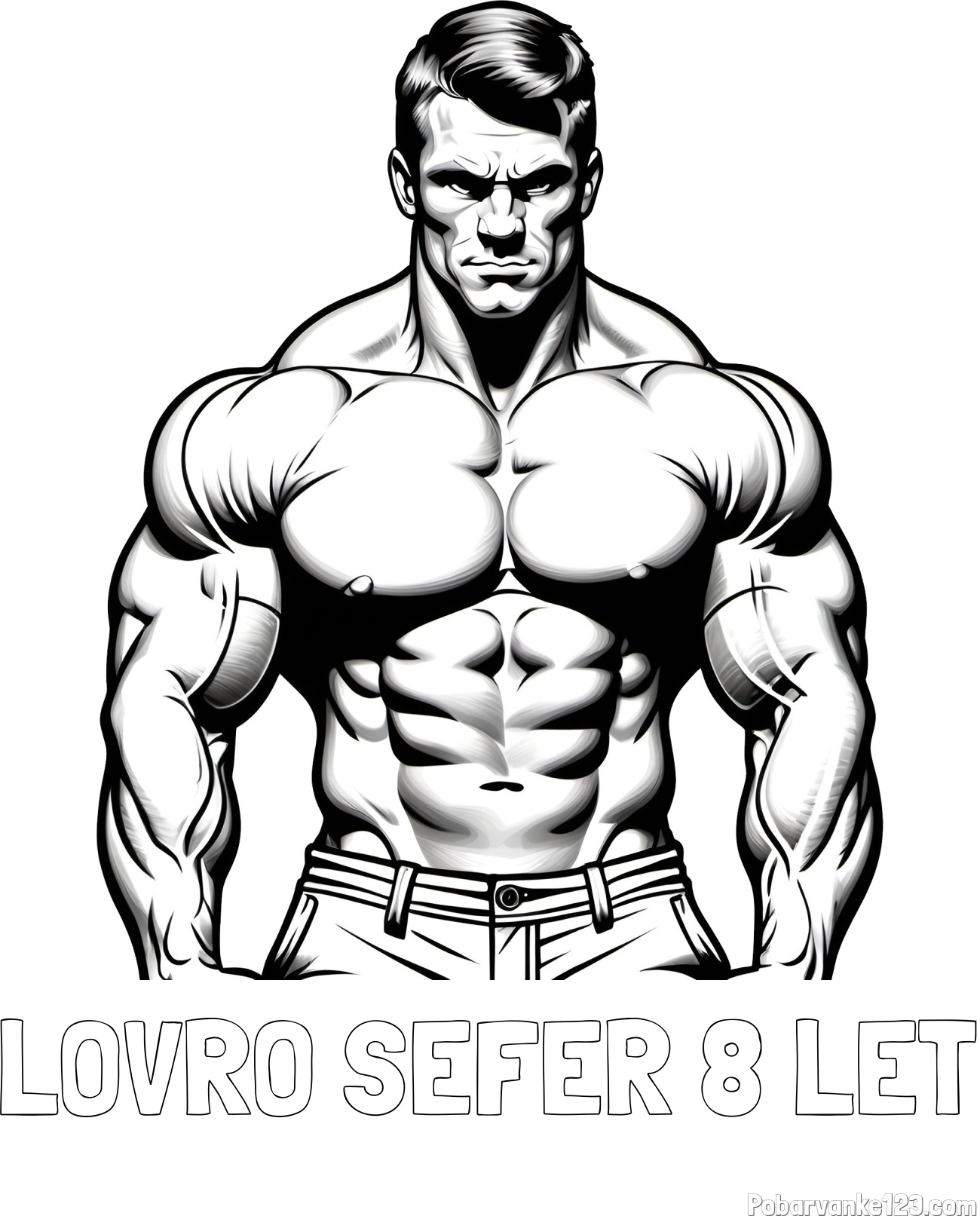 Pobarvanka imena LOVRO ŠEFER 8 LET in pobarvanka bodybuilder-ja