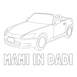 Online izdelana pobarvanka - Pobarvanka imena MAMI IN DADI in pobarvanka avtomobila znamke Honda