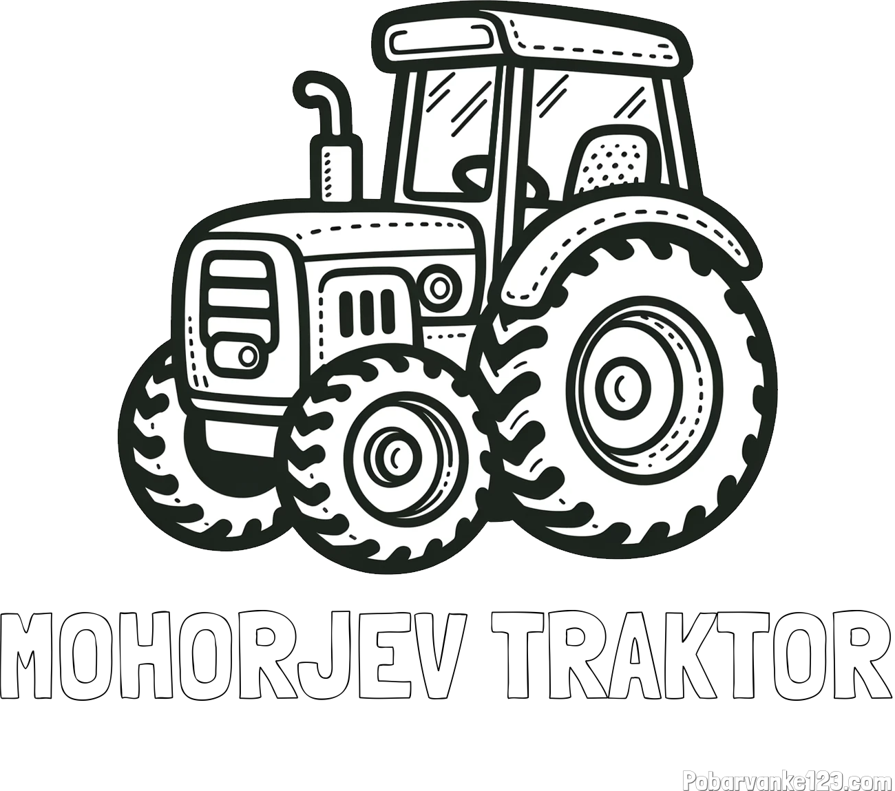 Pobarvanka imena MOHORJEV TRAKTOR in pobarvanka čudovitega traktorja