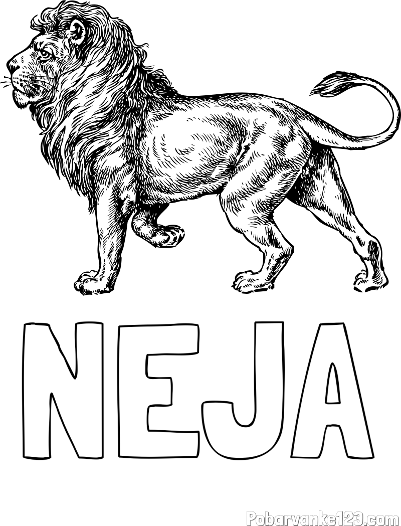 Pobarvanka imena NEJA in pobarvanka leva