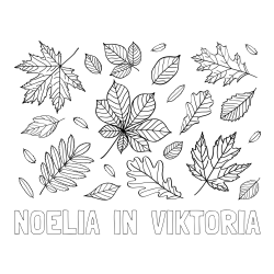 Online izdelana pobarvanka - Pobarvanka imena NOELIA  IN  VIKTORIA in pobarvanka listja