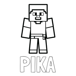 Online izdelana pobarvanka - Pobarvanka imena PIKA in pobarvanka Minecraft figurice