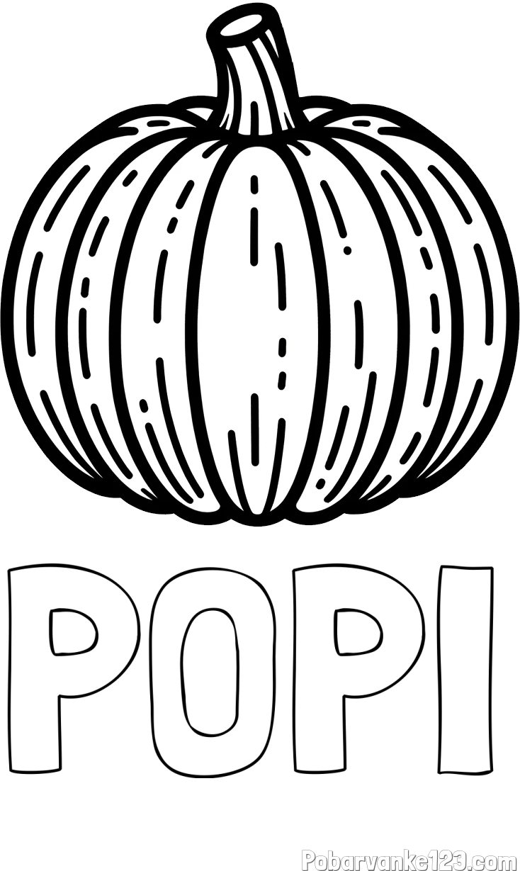 Pobarvanka imena POPI in pobarvanka buče