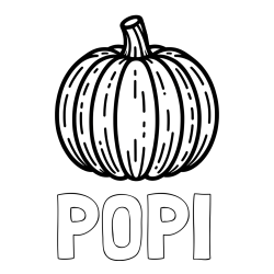 Online izdelana pobarvanka - Pobarvanka imena POPI in pobarvanka buče