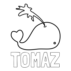 Online izdelana pobarvanka - Pobarvanka imena TOMAŽ in pobarvanka kit