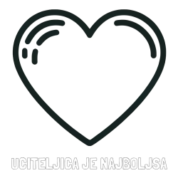 Online izdelana pobarvanka - Pobarvanka imena UČITELJICA JE NAJBOLJŠA in pobarvanka lepega srčka