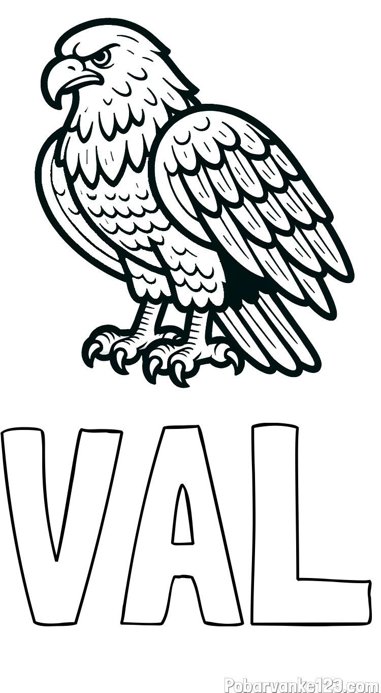 Pobarvanka imena VAL in pobarvanka orla