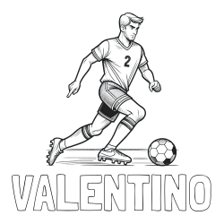 Online izdelana pobarvanka - Pobarvanka imena VALENTINO in pobarvanka nogometaša