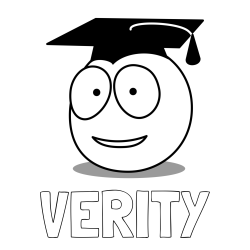 Pobarvanka imena VERITY in pobarvanka smeška diplomanta