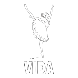 Online izdelana pobarvanka - Pobarvanka imena VIDA in pobarvanka ljubke baletke