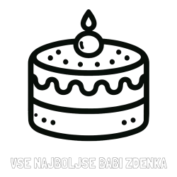 Online izdelana pobarvanka - Pobarvanka imena VSE NAJBOLJŠE BABI ZDENKA in otroška pobarvanka majhne torte