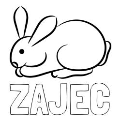 Online izdelana pobarvanka - Pobarvanka imena ZAJEC in pobarvanka majhnega zajčka