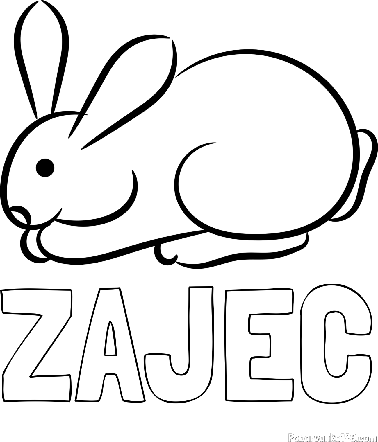 Pobarvanka imena ZAJEC in pobarvanka majhnega zajčka