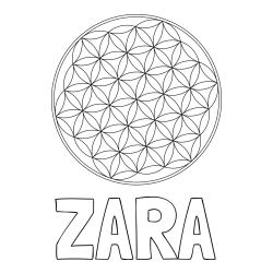 Online izdelana pobarvanka - Pobarvanka imena ZARA in mandale