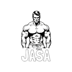 POBARVANA POBARVANKA - Pobarvanka imena JAŠA in pobarvanka bodybuilder-ja