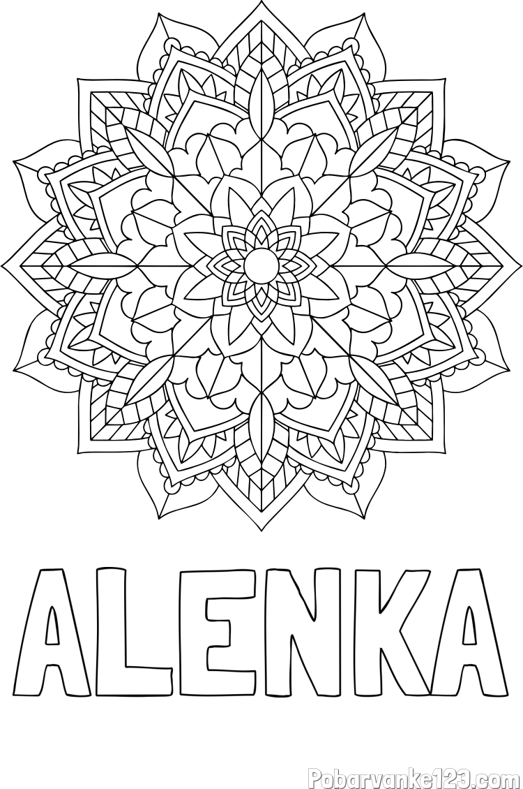 Pobarvanka imena ALENKA in Čudovita pobarvanka mendale