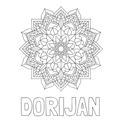 Online izdelana pobarvanka - Pobarvanka imena DORIJAN in Čudovita pobarvanka mendale