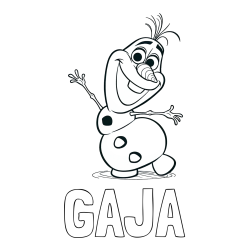 Pobarvanka imena GAJA in pobarvanka Olaf