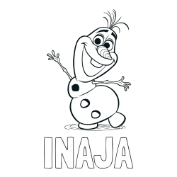 Pobarvanka imena INAJA in pobarvanka Olaf