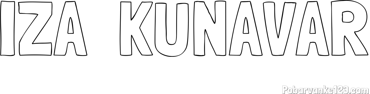 Pobarvanka imena IZA  KUNAVAR