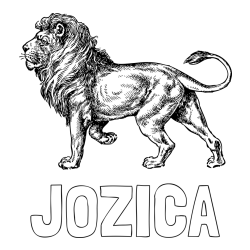 Pobarvanka imena JOŽICA in pobarvanka leva