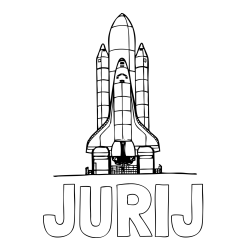 Pobarvanka imena JURIJ in pobarvanka vesoljskega plovila Space Shuttle