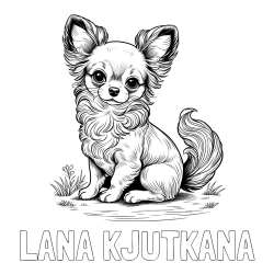 Pobarvanka imena LANA KJUTKANA in pobarvanka ljubke čivave