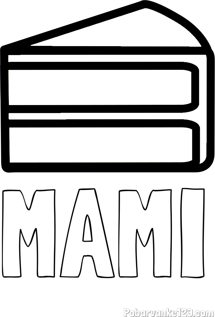 Pobarvanka imena MAMI in pobarvanka kosa torte