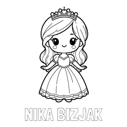 Pobarvanka imena NIKA BIZJAK in pobarvanka ljubke princeske