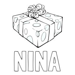 Online izdelana pobarvanka - Pobarvanka imena NINA in božično darilo