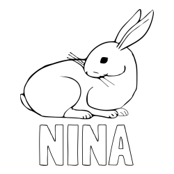 Pobarvanka imena NINA in pobarvanka zajčka, ki je nekaj opazil