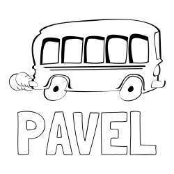 Pobarvanka imena PAVEL in pobarvanka hitrega avtobusa