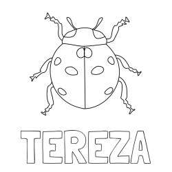 Online izdelana pobarvanka - Pobarvanka imena TEREZA in pobarvanka pikapolonice