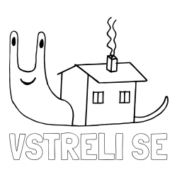 Pobarvanka imena VSTRELI SE in pobarvanka polžka s hiško