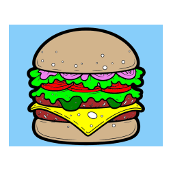 Pobarvana pobarvanka - Pobarvanka hamburger