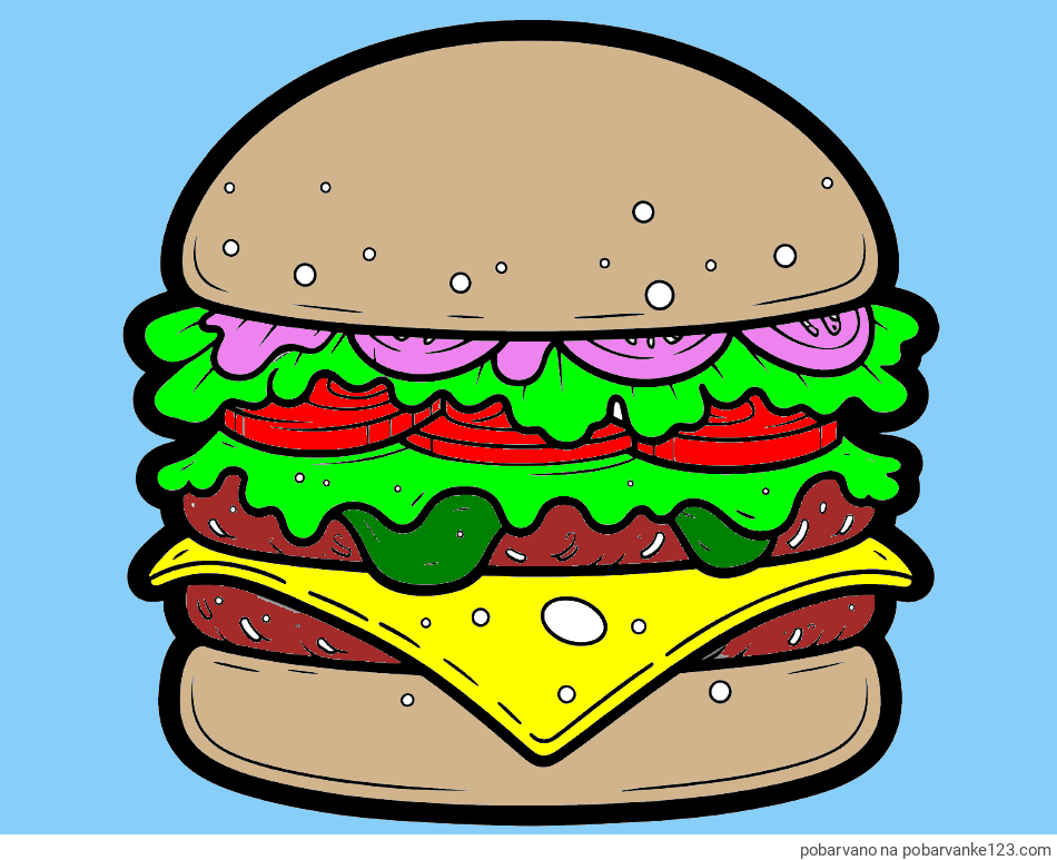 POBARVANA POBARVANKA - Pobarvanka hamburger